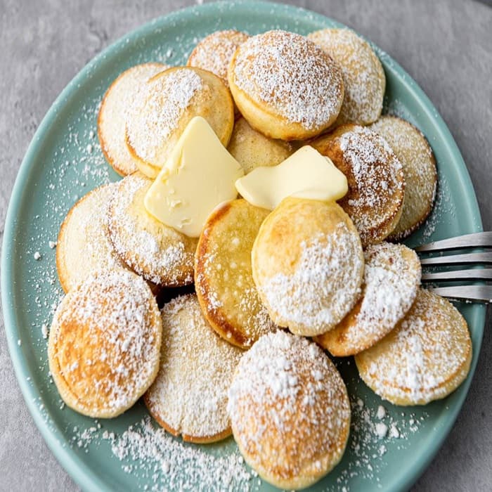 Dutch poffertjes (mini pancakes)